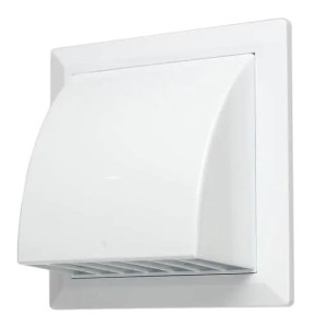 Вентрешетка фасадная STORM 170*170 мм с обратным клапаном и фланцем 100 мм арт KF-1717-F100W фото из интернет-магазина Строймикс