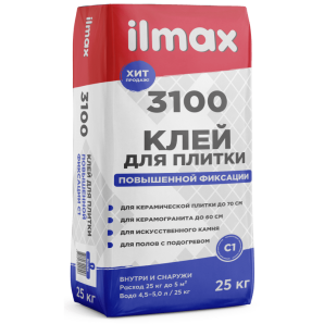 Смесь Ilmax 3100 облицовочная 25 кг д/вн.и нар.работ фото из интернет-магазина Строймикс