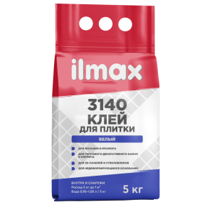 Смесь Ilmax 3140 whilefix облицовочн. 5кг д/вн.и нар.работ фото из интернет-магазина Строймикс