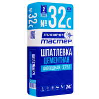 Шпатлевка Тайфун Мастер №32с цементная серая финишная. 25 кг. фото в Строймикс