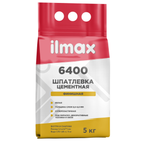 Шпатлевка Ilmax 6400 cemcoat 5кг д/вн.и нар.работ фото из интернет-магазина Строймикс