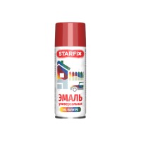 Краска-эмаль аэроз. универсальная красный огонь STARFIX 520мл (3000) (Огненно красный, глянцевая) фото в Строймикс