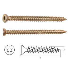 Шуруп по бетону 7.5х202 мм желтый цинк, T30 (60 шт в карт. уп.) STARFIX фото из интернет-магазина Строймикс