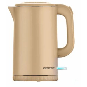 Чайник Centek СТ-0020 Beige металл 1,7 л двойные стенки кнопка откр на ручке 2200Вт фото из интернет-магазина Строймикс