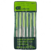 Набор надфилей алмазных СИБРТЕХ 140*50*3,5мм 6шт. фото в Строймикс