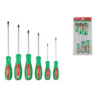 Набор отверток ВОЛАТ 6шт(SL3*100,5,5*150 PZ2*100 PH0*75,1*100,2*125) фото в Строймикс