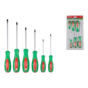 Набор отверток ВОЛАТ 6шт(SL3*100,5,5*150 PZ2*100 PH0*75,1*100,2*125) фото из интернет-магазина Строймикс