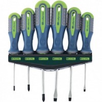 Набор отверток СИБРТЕХ трехкомпонентные рукоятки, 6предм..13374 фото в Строймикс