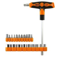 Набор отвертка с Т-образной ручкой с битами и торцевыми головками 21 предмет Алмаз TDM/48 фото в Строймикс