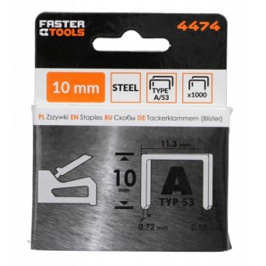 Скобы box 10 мм 1000 шт Faster Tools фото из интернет-магазина Строймикс
