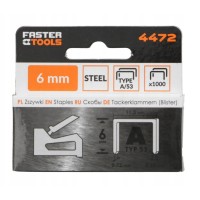 Скобы box 6 мм 1000 шт Faster Tools фото в Строймикс
