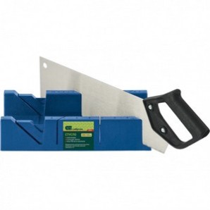 Стусло СИБРТЕХ пластмассовое синее, 4 угла для запила + пила 450 мм фото из интернет-магазина Строймикс