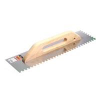 Гладилка нерж. STARTUL MASTER с дер. ручкой 126*480мм зуб. 6*6мм фото в Строймикс