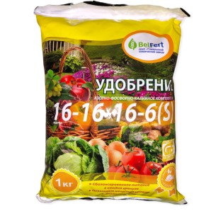 Удобрение АФК компл. марки 16/16/16:6(S) 1 кг. фото из интернет-магазина Строймикс