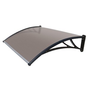 Козырек из поликарбоната с черн кроншт КЧ-ПБ 6*1200*930 мм бронза фото из интернет-магазина Строймикс