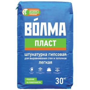 Смесь сухая строительная штукатурная Волма-Пласт на гипсовом вяжущем 30 кг фото из интернет-магазина Строймикс