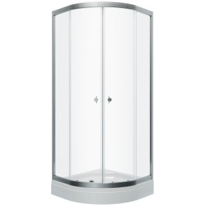 Душевое ограждение Альфа-Хром 90*90 1/4 круга низ подд 2 места+сифон D90 мм Щ0000049613 фото из интернет-магазина Строймикс