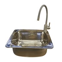 Комплект мойка L94842 сатин Ledeme+смеситель W740333-9 Wisent фото в Строймикс