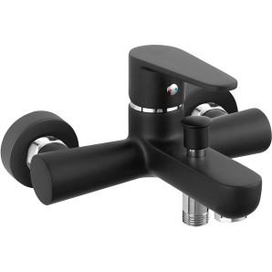 Смеситель д/ванны BAG1BL настенный черный фото из интернет-магазина Строймикс