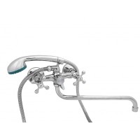 Смеситель для ванны двухручковый с круглым изливом картриджный Wisent W2365 фото в Строймикс