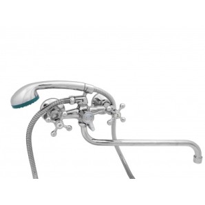 Смеситель для ванны двухручковый с круглым изливом картриджный Wisent W2365 фото из интернет-магазина Строймикс